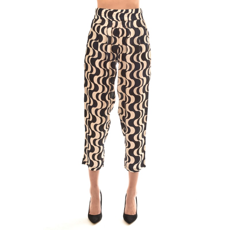 Philosophy Satin Print Pleated Pants-Black/Gold Philosophy Satin Print Pleated Pants-Black/Gold