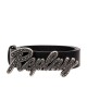 Replay Belt With Logo Buckle-Black/Silver Replay Belt With Logo Buckle-Black/Silver