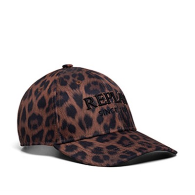 Replay Cap Animal Print With Logo-Leopard