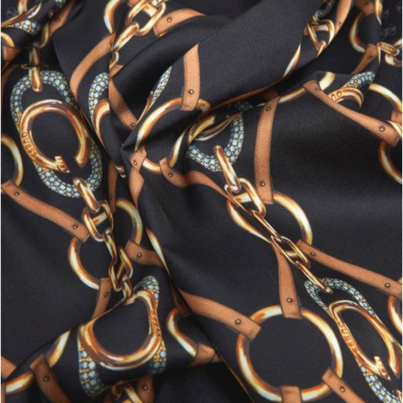 Guess Foulard Printed 53x53-Black/Gold