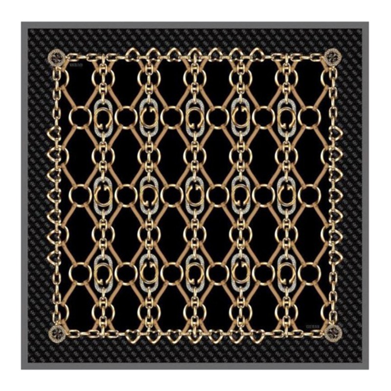 Guess Foulard Printed 53x53-Black/Gold