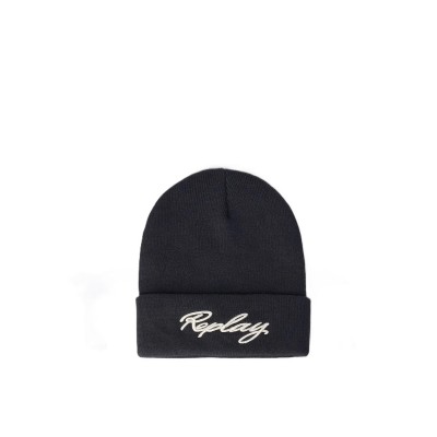 Replay Beanie With Embroiderd Logo-Blueberry