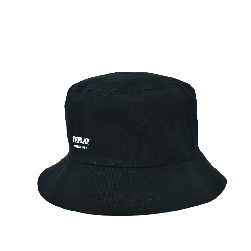 Replay Hat Bucket With Logo-Black
