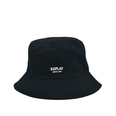Replay Hat Bucket With Logo-Black