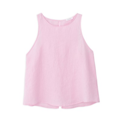 Philosophy Top Neck Linen Halter-Pink