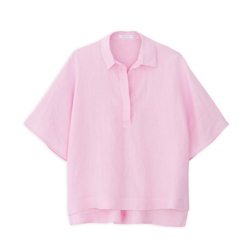 Philosophy Oversized Blouse Linen-Pink
