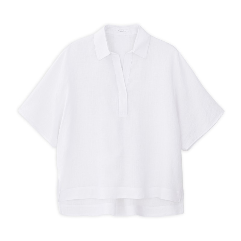 Philosophy Oversized Blouse Linen-White Philosophy Oversized Blouse Linen-White