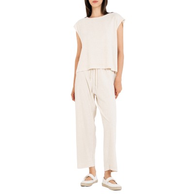 Philosophy Top Cropped Terry-Ecru