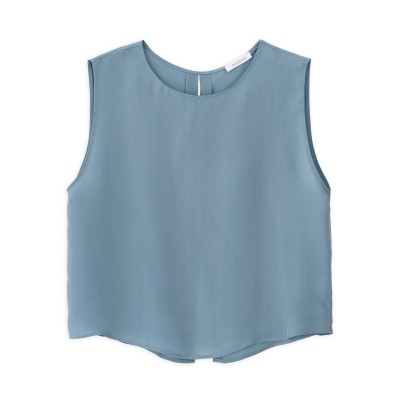 Philosophy Cropped Top Cupro-Dusty Blue