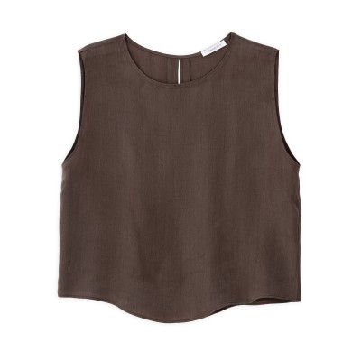 Philosophy Cropped Top Cupro-Brown