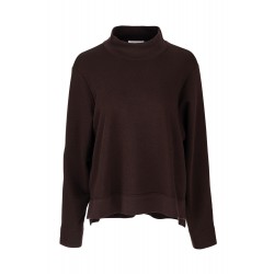 Philosophy Top Mock Neck Sweatshirt-Brown