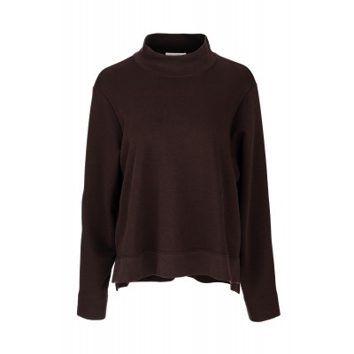 Philosophy Top Mock Neck Sweatshirt-Brown Philosophy Top Mock Neck Sweatshirt-Brown