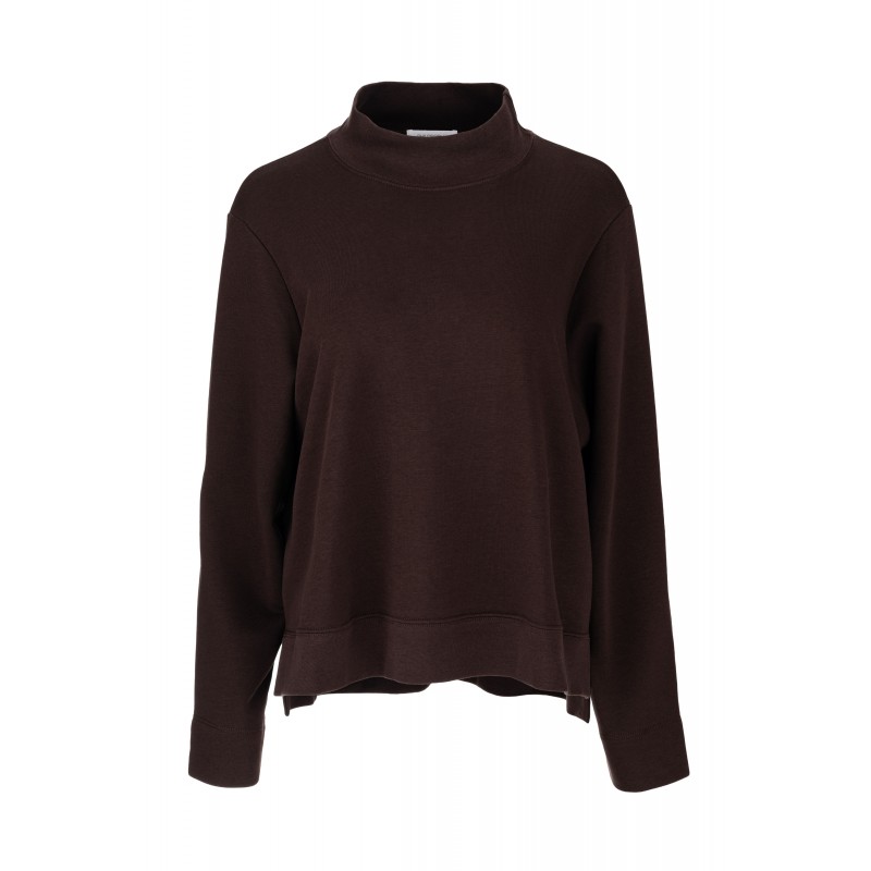 Philosophy Top Mock Neck Sweatshirt-Brown Philosophy Top Mock Neck Sweatshirt-Brown