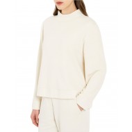 Philosophy Top Mock Neck Sweatshirt-Ecru