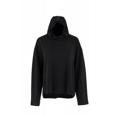 Philosophy Top Hoodied Heavy Rib Sandwashed-Black