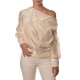 Motel Shirt With Embroidery Flower With Sequins-Ecru