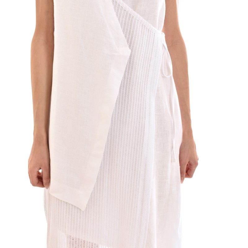 Lotus Eaters Linen Gilet With Tied Net Meraki-White Lotus Eaters Linen Gilet With Tied Net Meraki-White