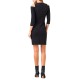 Rinascimento Sheath Dress With Chain Detail-Black