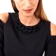 Rinascimento Sheath Dress With Chain Detail-Black