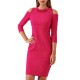 Rinascimento Sheath Dress With Chain Detail-Fuchsia