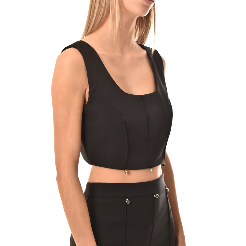 Rinascimento Top With Charms-Black Rinascimento Top With Charms-Black