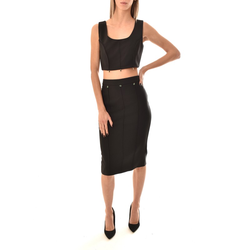 Rinascimento Top With Charms-Black Rinascimento Top With Charms-Black