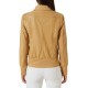 Rinascimento Leather Effect Jacket With High Collarline-Mocha
