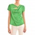 Rinascimento Un-Even Chestline Satin Blouse-Leaf Green