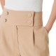 Rinascimento Pleated Trousers With Button Details-Beige