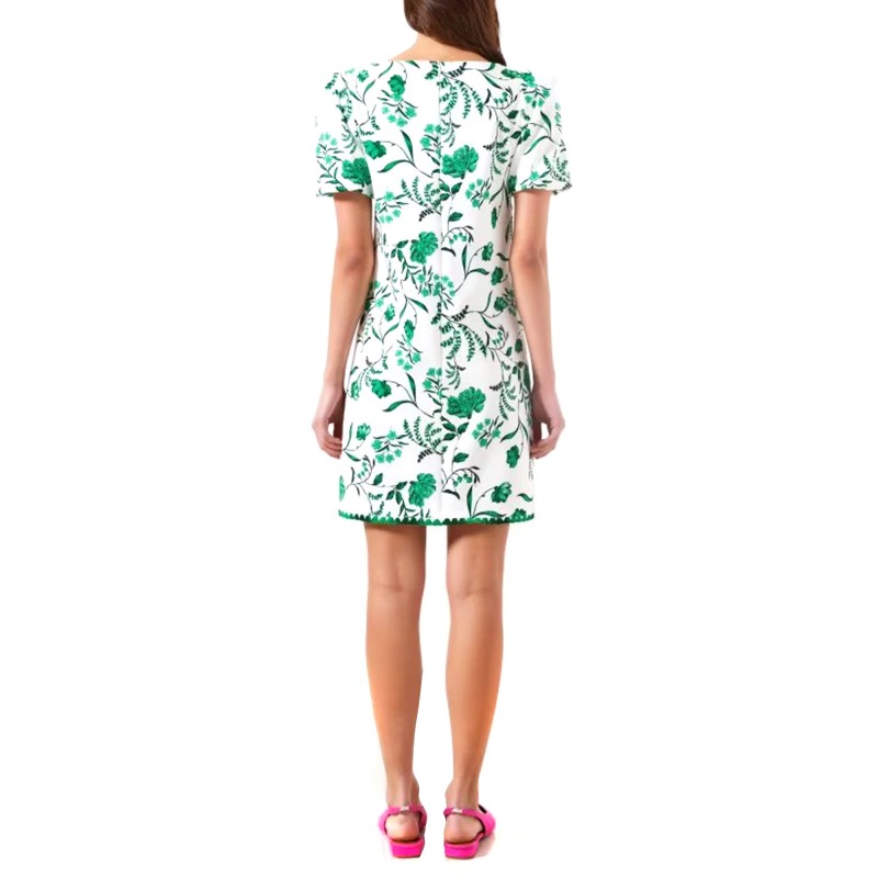 Rinascimento Floral Midi Dress-White Atrium