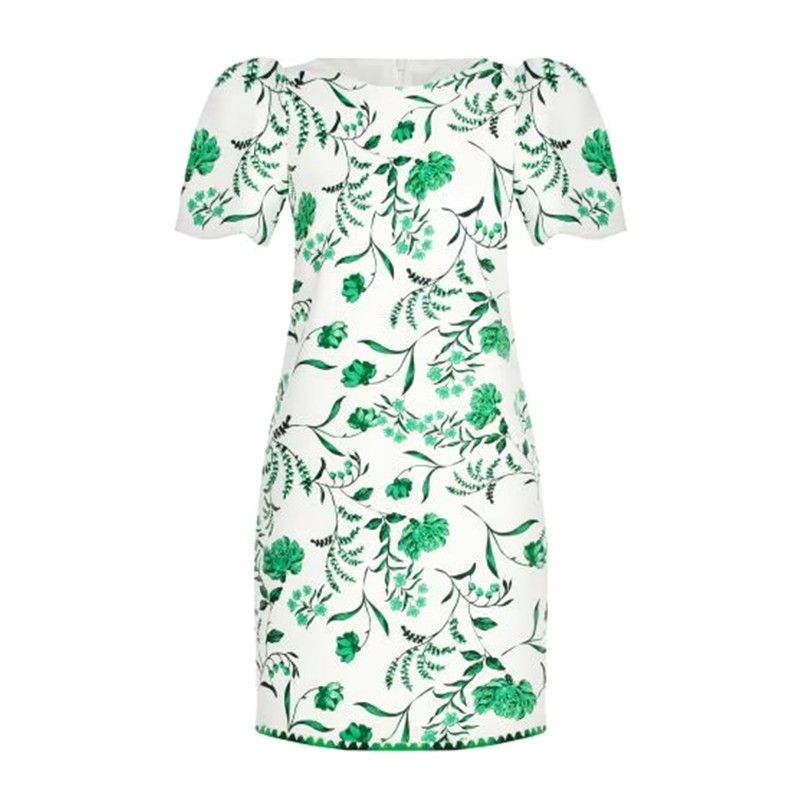Rinascimento Floral Midi Dress-White Atrium