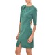 Rinascimento Boxy Slit Patterned Midi Dress-Green Rinascimento Boxy Slit Patterned Midi Dress-Green