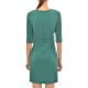 Rinascimento Boxy Slit Patterned Midi Dress-Green Rinascimento Boxy Slit Patterned Midi Dress-Green