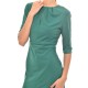 Rinascimento Boxy Slit Patterned Midi Dress-Green Rinascimento Boxy Slit Patterned Midi Dress-Green