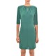 Rinascimento Boxy Slit Patterned Midi Dress-Green Rinascimento Boxy Slit Patterned Midi Dress-Green
