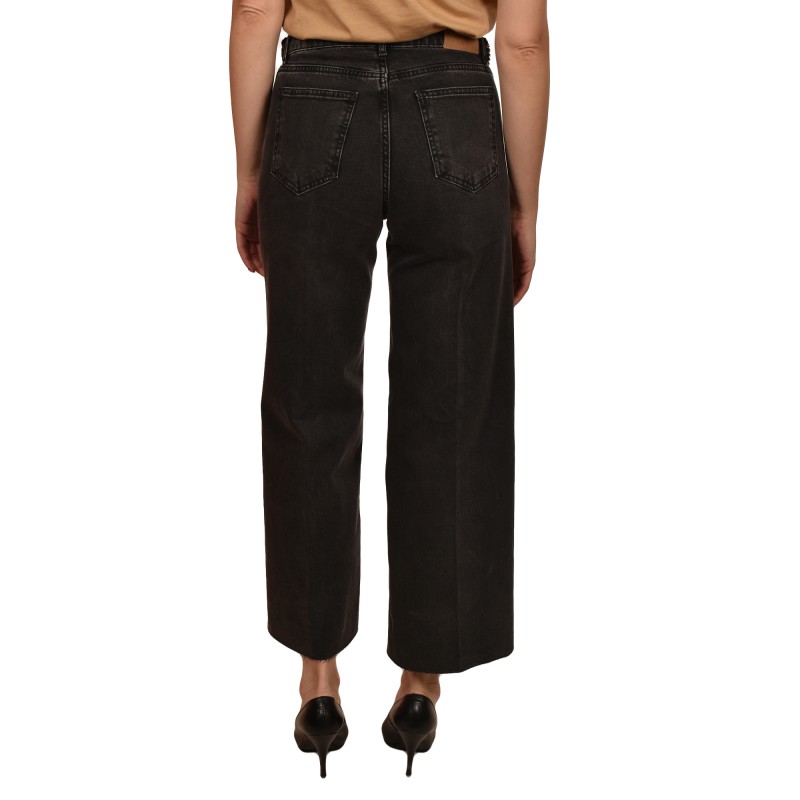 Motel Straight Fit Jeans With Chain Detail-Black