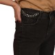Motel Straight Fit Jeans With Chain Detail-Black