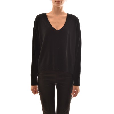 Lotus Eaters V-Neckline Knit Sweater-Black