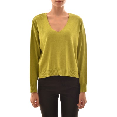 Lotus Eaters V-Neckline Knit Sweater-Pistachio