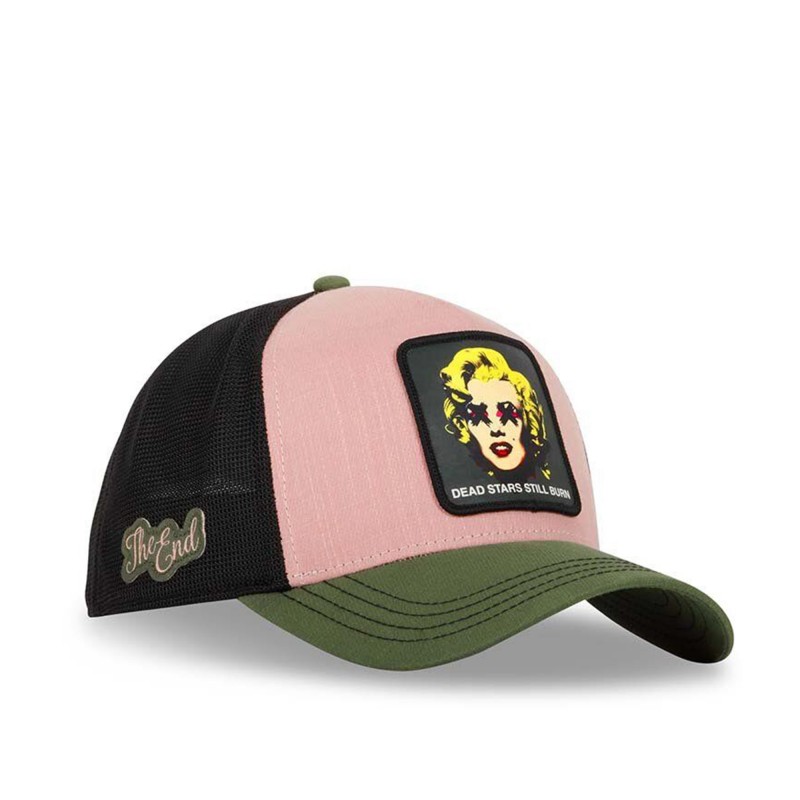 Capslab Monroe Classic Cap-Black/Pink/Khaki