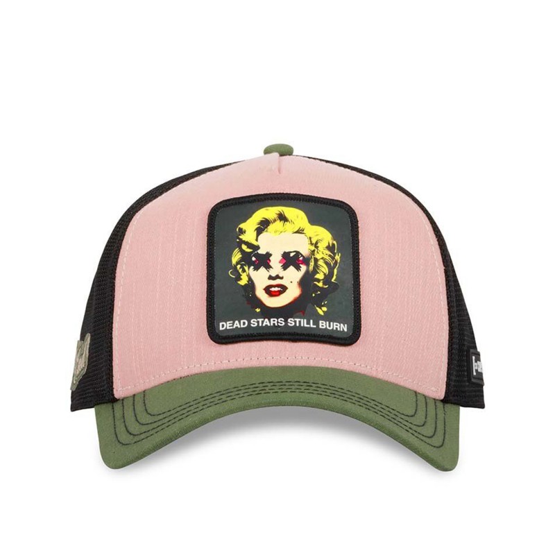 Capslab Monroe Classic Cap-Black/Pink/Khaki