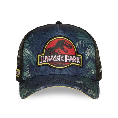 Capslab Cap With Mesh And Jurassic Park Patch-Green/Black/Red