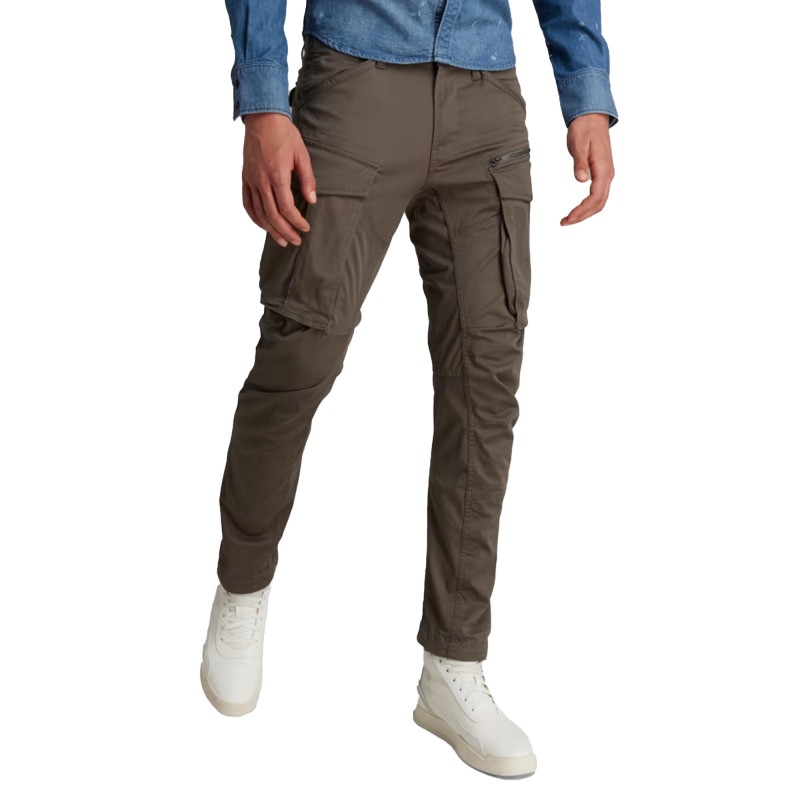 G-Star Raw Pant Rovic Zip 3D Straight Tapered-GS Grey G-Star Raw Pant Rovic Zip 3D Straight Tapered-GS Grey
