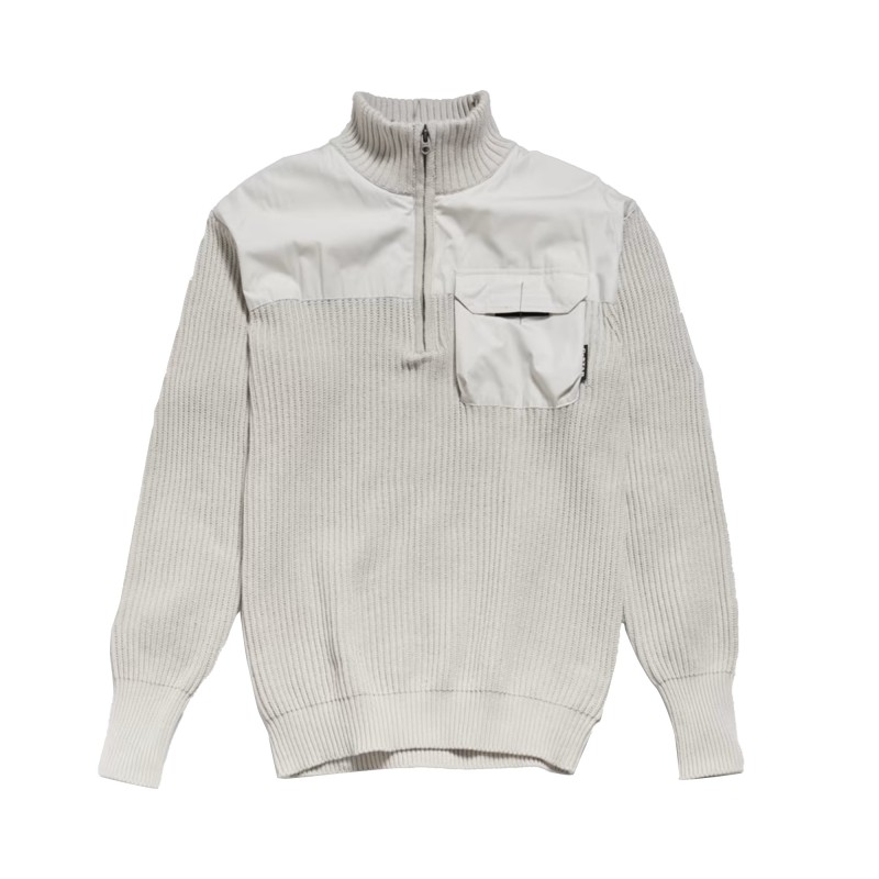 G-Star Raw Unisex Army Half Zip Knit Sweater-Cool Grey