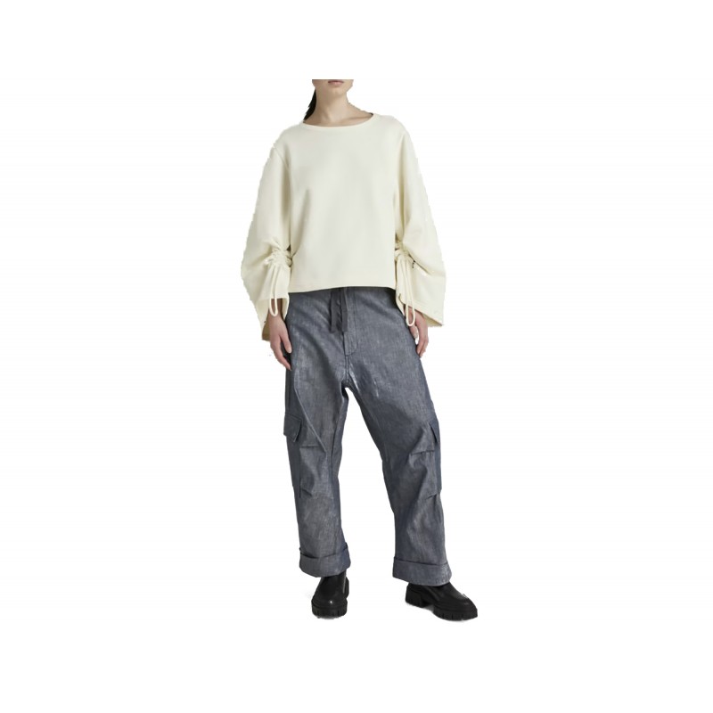 G-Star Raw Adjustable Sleeve Crop Sweater-Papyrus