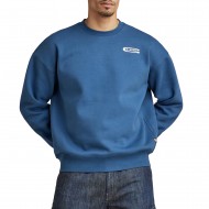G-Star Raw Old Skool Back Graphic Loose Sweater-Rank Blue