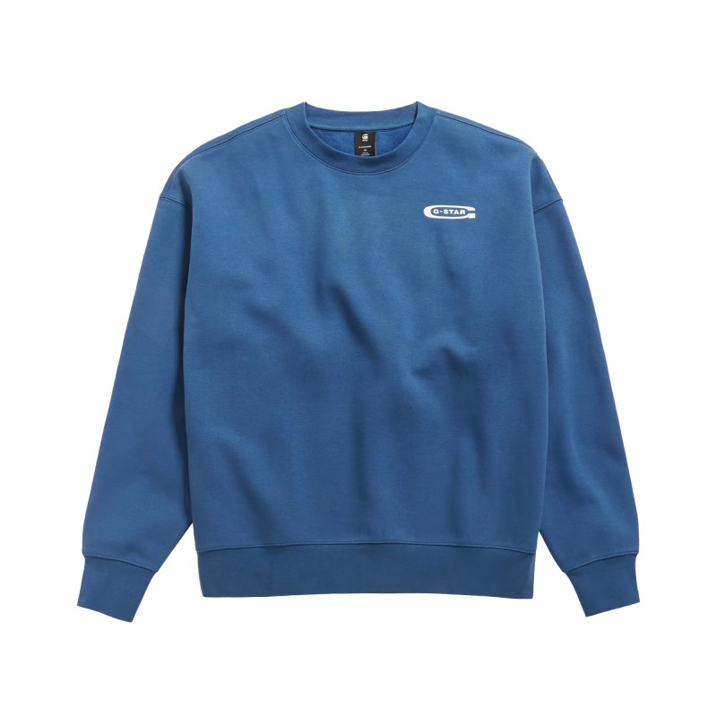 G-Star Raw Old Skool Back Graphic Loose Sweater-Rank Blue G-Star Raw Old Skool Back Graphic Loose Sweater-Rank Blue
