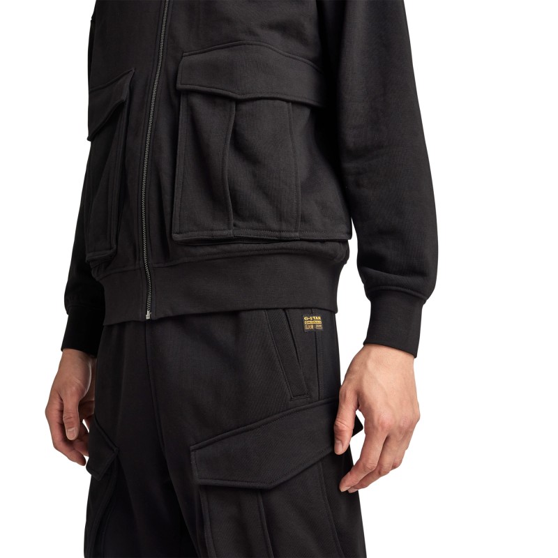 G-Star Raw Rovic Zip Through Loose Sweater-Black G-Star Raw Rovic Zip Through Loose Sweater-Black