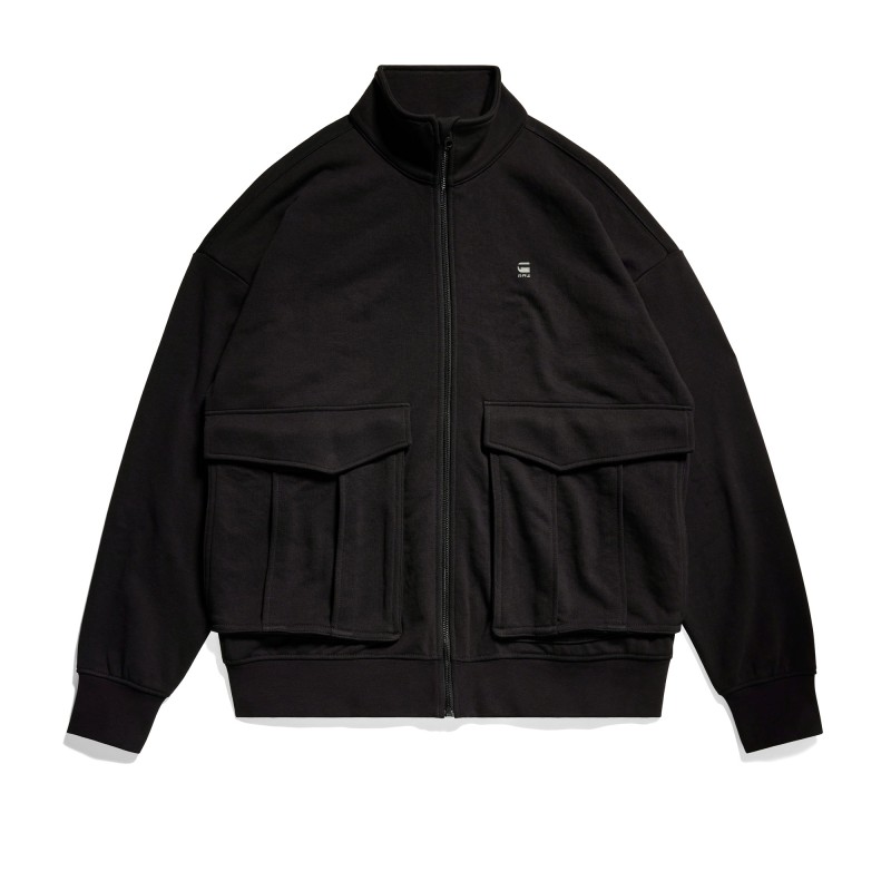 G-Star Raw Rovic Zip Through Loose Sweater-Black G-Star Raw Rovic Zip Through Loose Sweater-Black