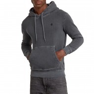 G-Star Raw Overdyed Hoodie-Dark Black Garment Dyed
